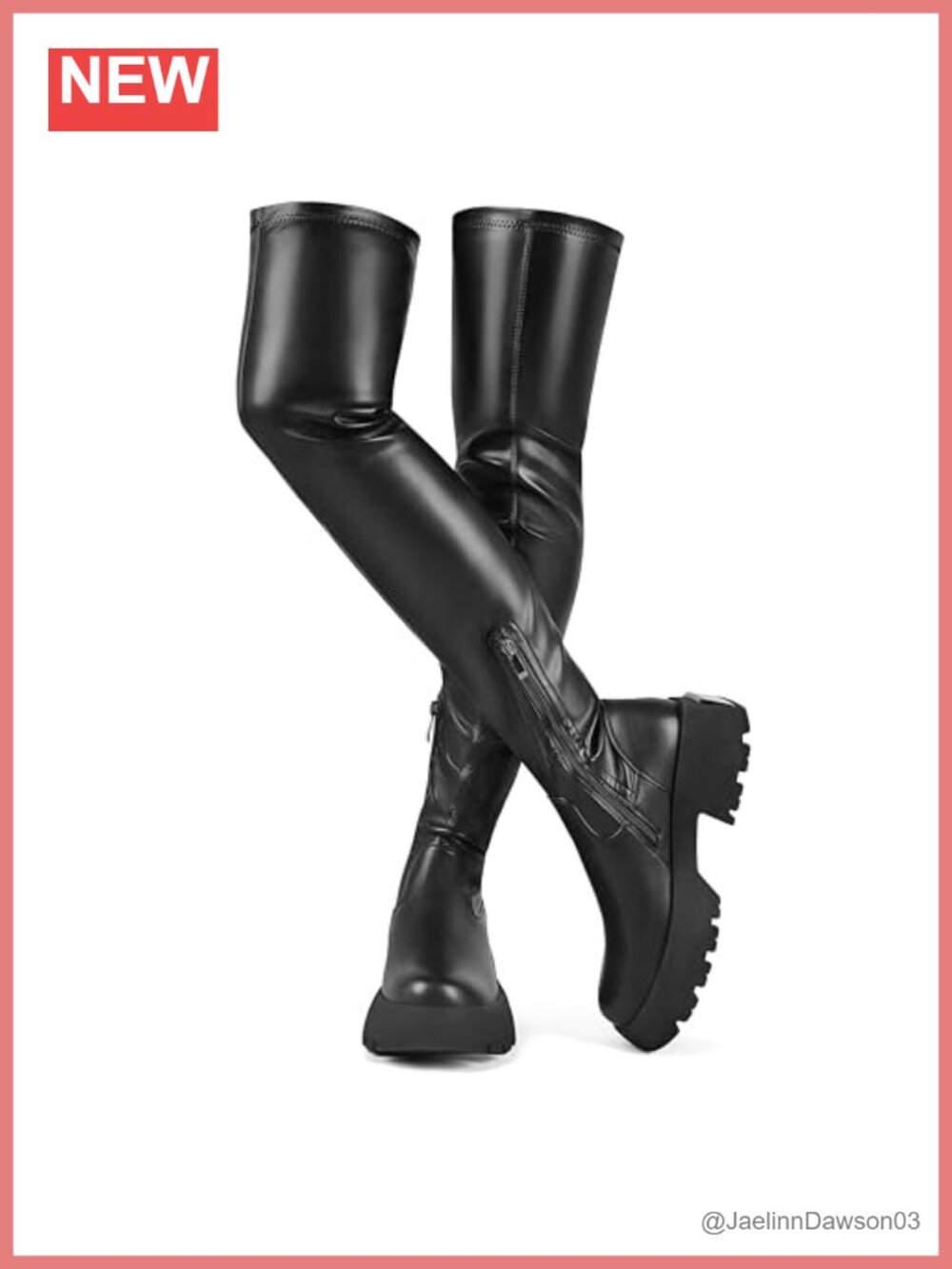 Over the Knee Boots Thigh High Block Heel Lug Sole Slouchy Stretch Women's Shoes